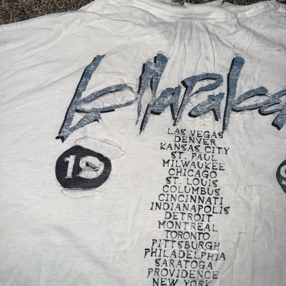 VTG Lollapalooza 1994 Tour Shirt Mens XL White Fair Distressed Smashing Pumpkins - Picture 5 of 7